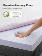 PERLECARE Queen 3 Inch Gel Memory Foam Mattress Topper with Cover