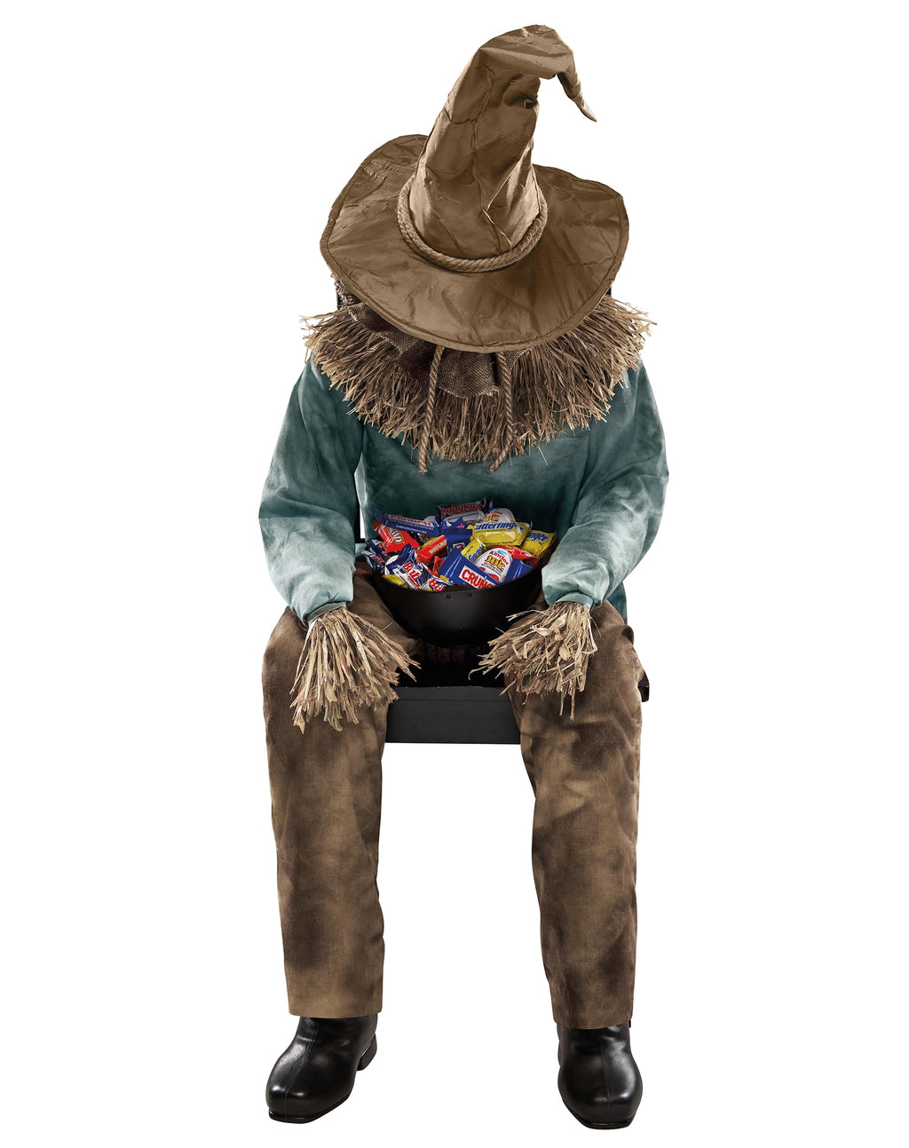 Spirit Halloween 4 Ft 6 In Scary Sitting Scarecrow Animatronic, Multicolor