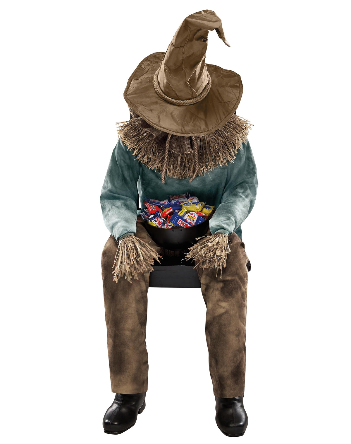 Spirit Halloween 4 Ft 6 In Scary Sitting Scarecrow Animatronic, Multicolor