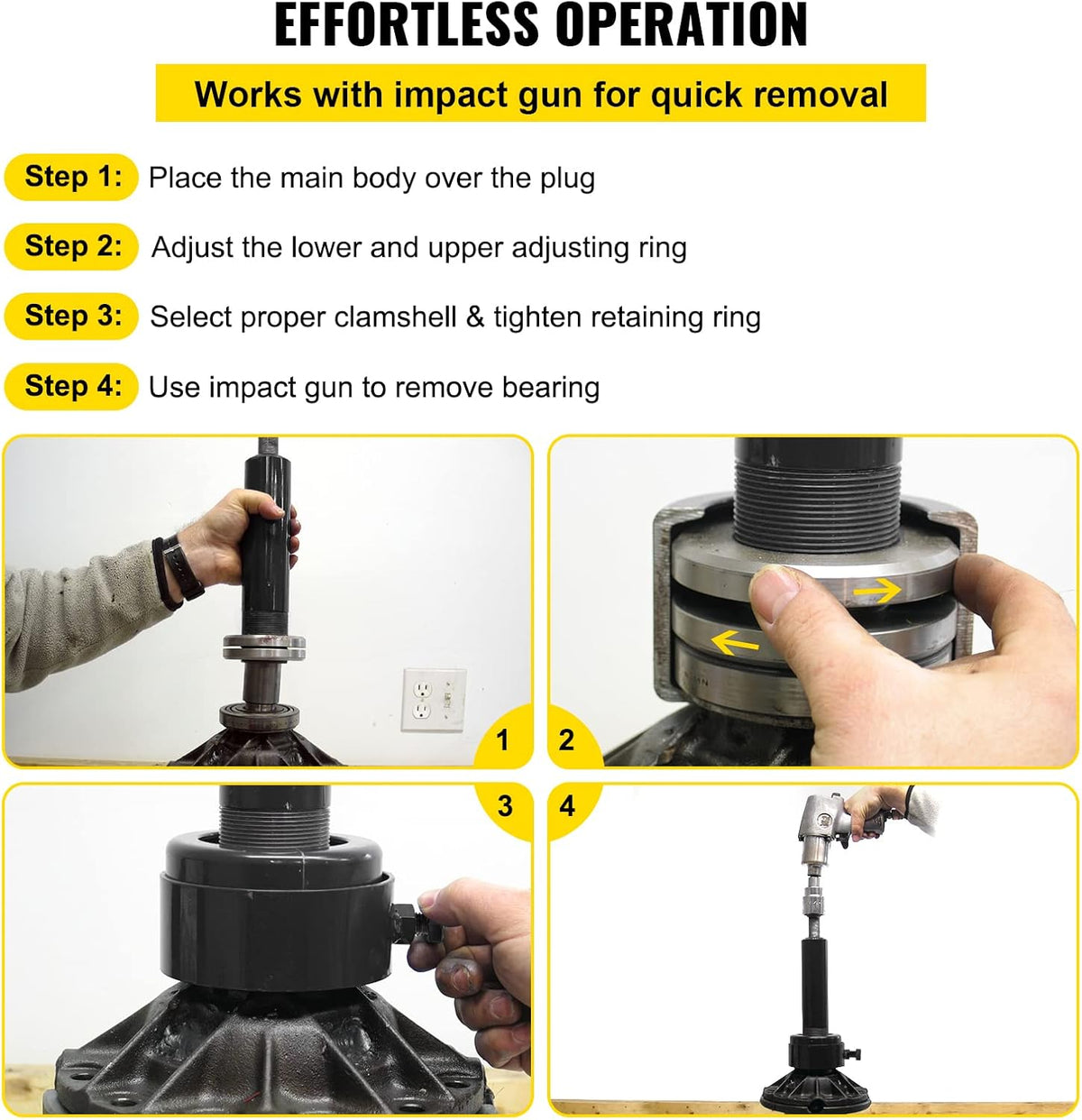 VEVOR Carrier & Pinion Bearing Puller with 3 Clamshells Pinion Puller Tool