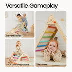 Tiny Land Pikler Triangle Set, 7-in-1 Foldable Climbing Toys Set for Kids