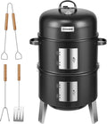 VIVOHOME 3-in-1 Vertical Charcoal Smoker