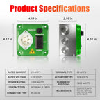 15-20 Amp 120V Generator Transfer Switch RV Emergency Backup, Green