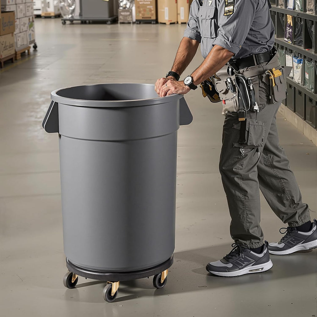VEVOR Trash Can Dolly 500 lbs 2 Packs Round Trash Can Roller Base Balck