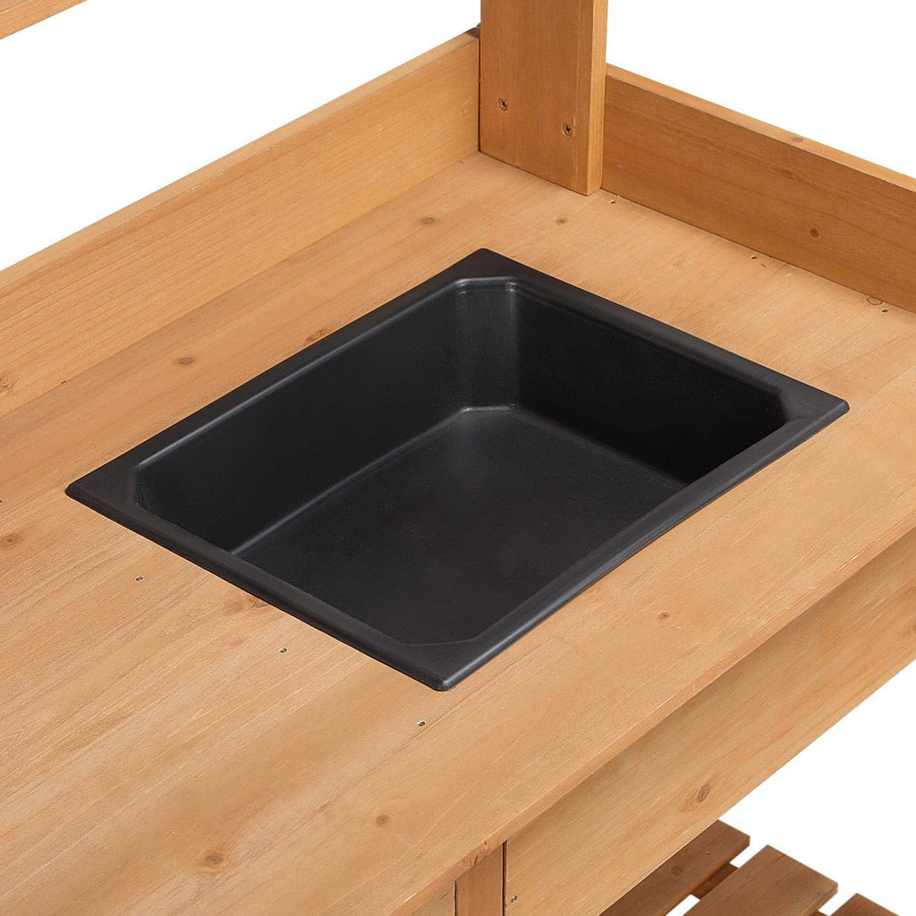 Yaheetech Potting Bench with Sink & Drawer, Outdoor Gardening Table, Wood