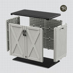 Patiowell Resin Outdoor Storage Cabinet, 26 Cu.ft Horizontal Storage Shed