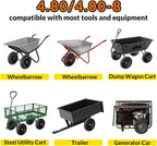 4.80/4.00-8 Flat Free Wheelbarrow Tire and Wheel, 16" Black 2-Pack