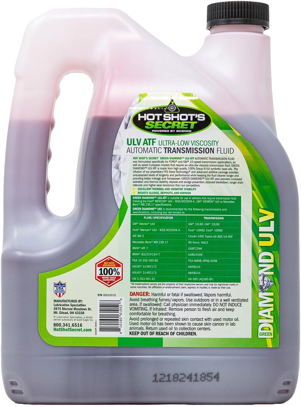 Hot Shot's Secret Green Diamond ULV ATF, 1 Gallon