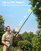 SEESII 2-in-1 Pole Electric Pruning Shears, 2.2" Cut Cordless Pole Pruner