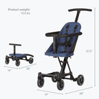 Dream On Me Coast Rider Lightweight Travel Stroller, 45 Lb Limit, Navy