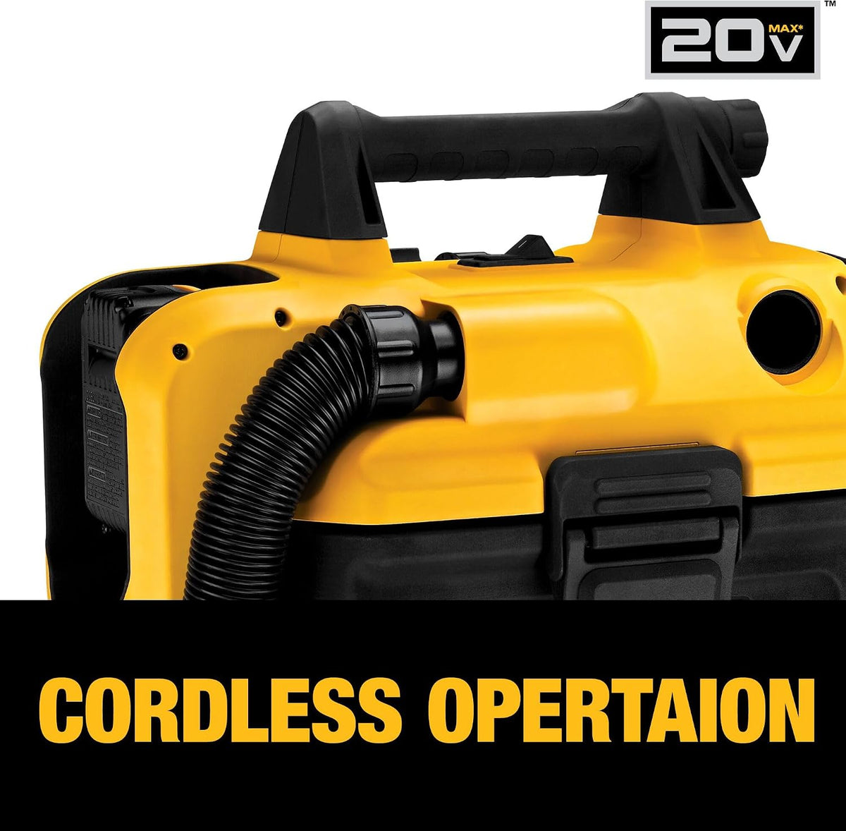 DEWALT 20V MAX Cordless Shop Vac, Wet Dry Vacuum Cleaner, Portable 2 Gallon Wet Dry Vac, Strong Suction Shop Vacuum with Hepa Filter, Tool Only