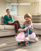 FanttikRide N7 Pro Electric Wiggle Car, Flashing Whees, Pinkish White