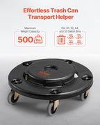 VEVOR Trash Can Dolly 500 lbs 2 Packs Round Trash Can Roller Base Balck