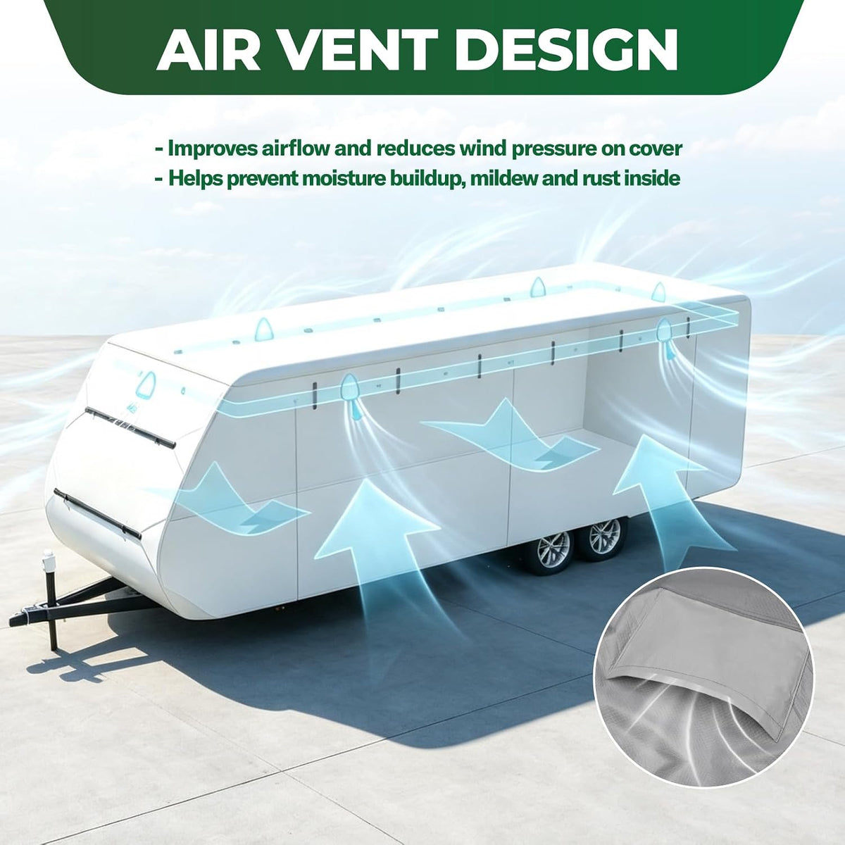 RVGUARD RV Cover, Travel Trailer Cover, for 27'-30' RV, Grey