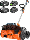 40V Electric Snow Shovel, 16 Inch Brushless Cordless Snow Blower with Wheel