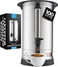 Zulay Commercial Coffee Maker, Coffee Urn 100 Cup, Large Coffee Percolator - 100 Cup Coffee Maker with Double-Wall Stainless Steel, Commercial Coffee