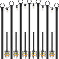 NUERPO 7 Pack String Light Poles,Metal Poles for Hanging Outdoor Light Strings,7 Pack 10 FT Light Poles Stand for Outside Garden,Patio,Wedding