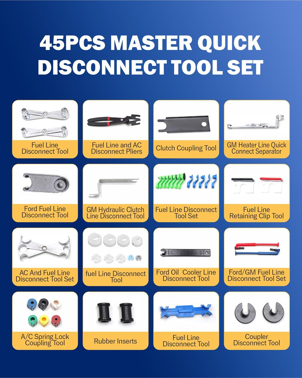 45pcs Master Quick Disconnect Tool Fuel Line Disconnect Tool Kit