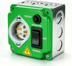 15-20 Amp 120V Generator Transfer Switch RV Emergency Backup, Green