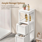 Yaheetech Small Bathroom Storage Cabinet with 2 Drawers & Open Shelf, White