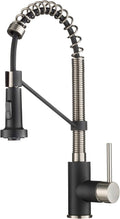 KRAUS Stainless Steel Matte Black Pull Down Kitchen Faucet KPF-1610SFSMB