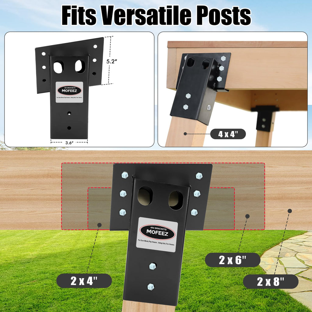 Mofeez Outdoor 4x4 Compound Angle Brackets for Deer Stand Hunting Blinds Shooting Shack (Set of 4)