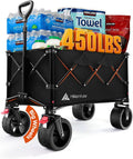 Hikenture Wagons Carts Foldable, 450 LBS Capacity Collapsible Beach Wagon