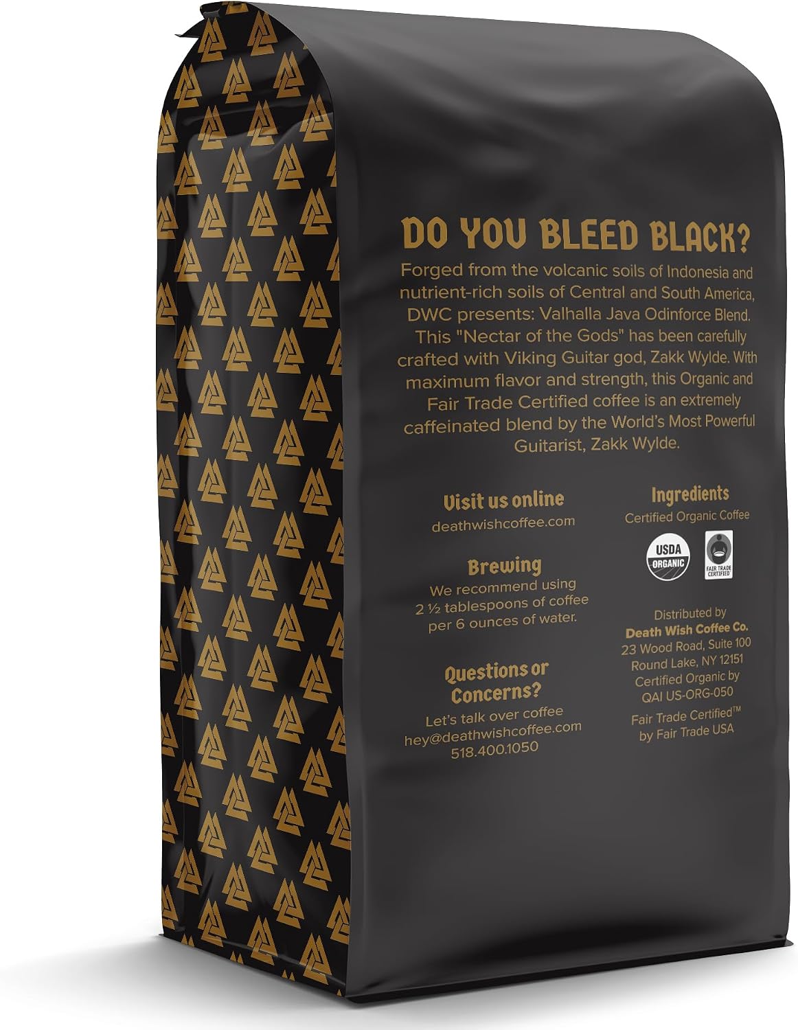 Death Wish Coffee Valhalla Java Medium-Dark Roast Ground, Organic, 5 lb