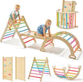 Tiny Land Pikler Triangle Set, 7-in-1 Foldable Climbing Toys Set for Kids