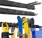 64 Inches Garage Storage, UUP Garage Organization Wall Mount Garden Tool Organizer, 620lbs Adjustable Metal Hooks, Yard Shed Rail Rack, Lawn Tool