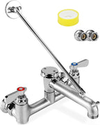 Commercial Mop Sink Faucet with Vacuum Breaker, Wall Mount 8" Center