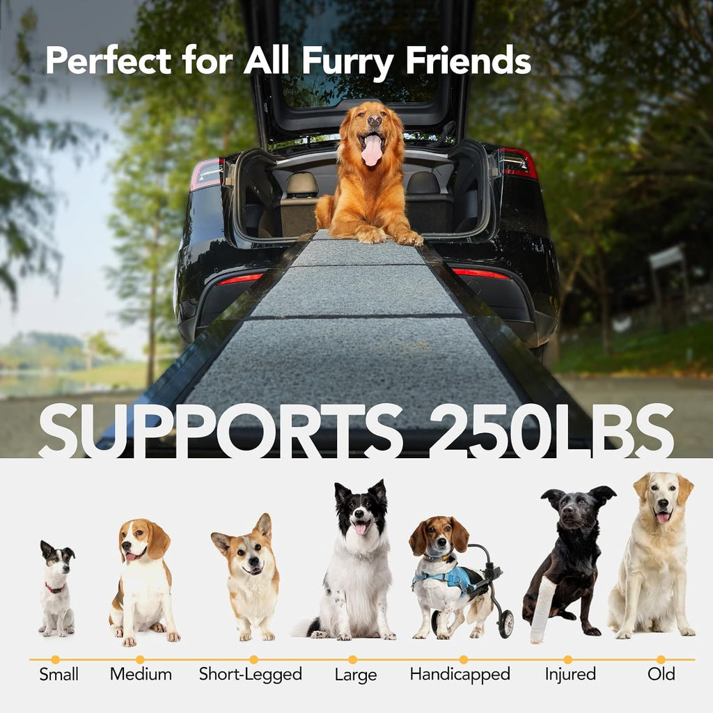 Dog Ramp for Cars, 71" L × 17.2" W, Extra-Long Foldable Pet Ramp