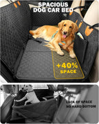 Back Seat Extender for Dogs, Waterproof Dog Car Seat Cover for Back Seat with Hard Bottom, Upgraded Material, Anti Scratch, Easy to Use and Clean