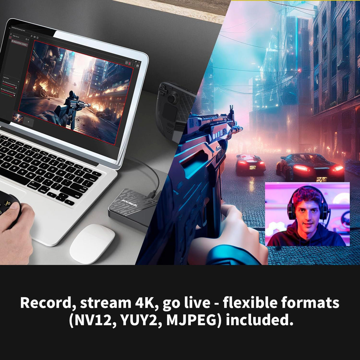 AVerMedia GC311G2 USB-C Game Capture Card, 1080p60, 4K60 HDR Pass-Through