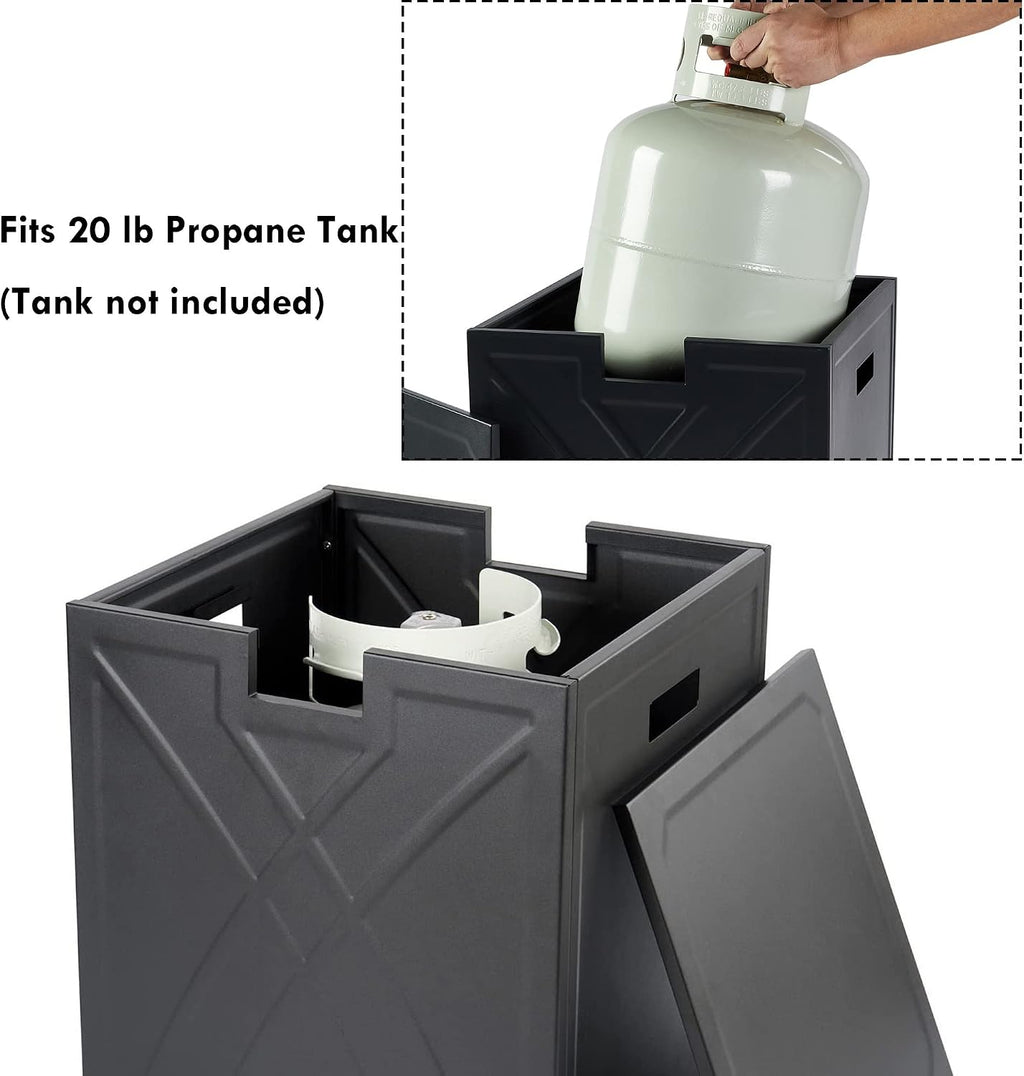 BAIDE HOME Propane Tank Cover, Propane Tank Storage Hideaway Table for Gas Fire Pits, Gas Tank Holder Storage Side Table for 20 lb Propane Tanks
