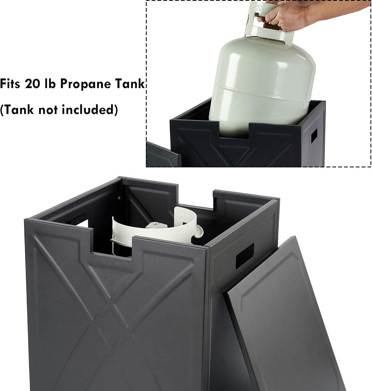 BAIDE HOME Propane Tank Cover, Propane Tank Storage Hideaway Table for Gas Fire Pits, Gas Tank Holder Storage Side Table for 20 lb Propane Tanks