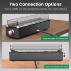 28 Inch Table Top Propane Fire Pit, 50,000 BTU Tabletop Firepit with Glass Wind Guard & Glass Beads, Portable Outdoor Portable Fireplace for Patio