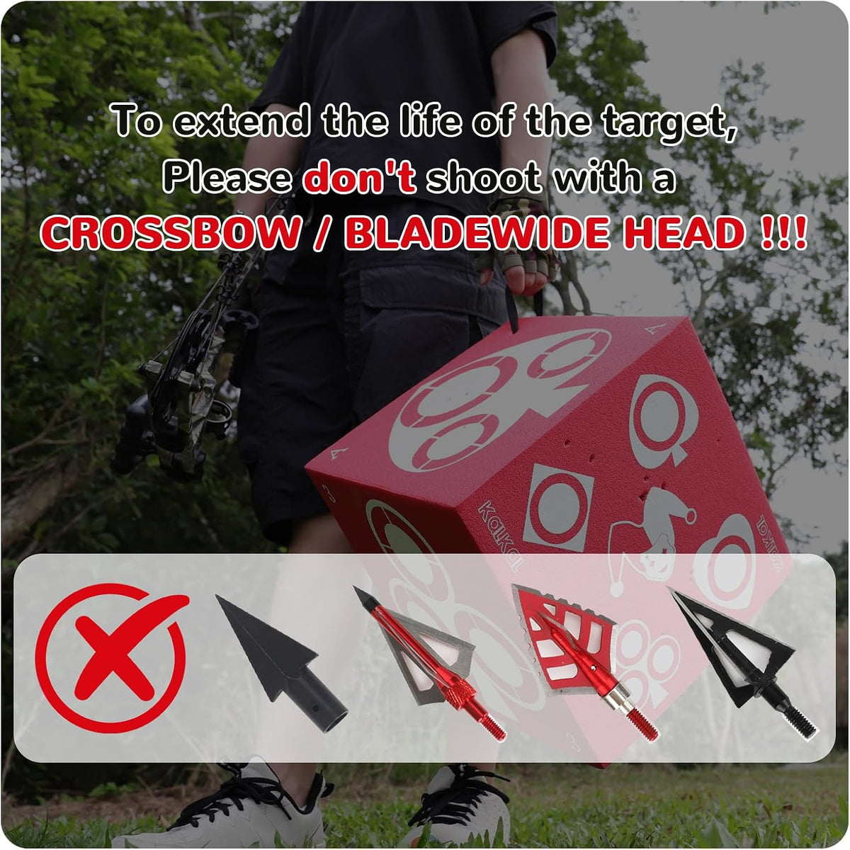Archery Target, 6 Side Field Point Archery Target Block with Carry Handle, Easy Arrow Removal, Lightweight Poker Foam Archery Targets for Backyard