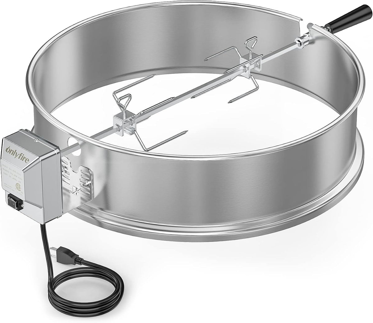 onlyfire Stainless Steel Weber Kettle Rotisserie Ring Kit Barbecue Tool Kit