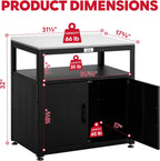 Feasto Metal Outdoor Potting Bench with Storage Cabinet for Garden Work