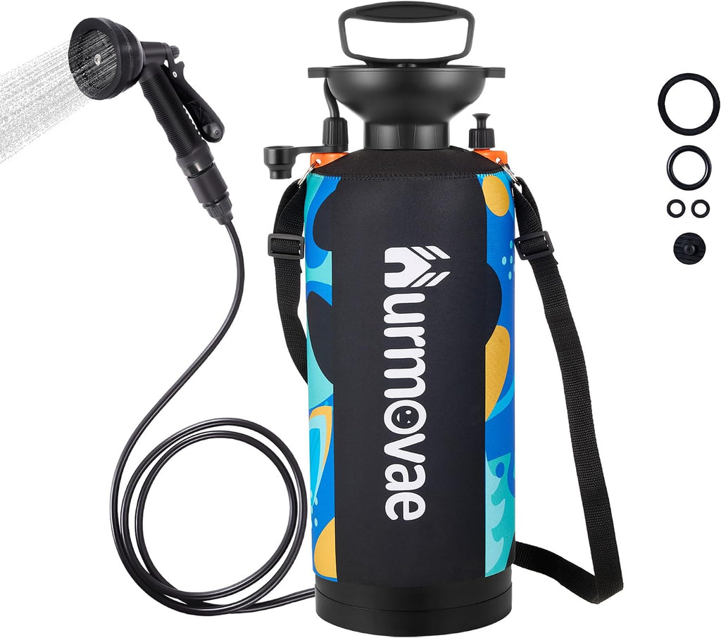 8L/2.1-Gal Portable Shower for Beach & Camping, 10 Spray Patterns