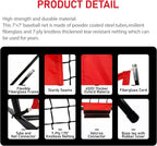 7x7 Ft Baseball and Softball Training Net with Batting Tee, Strike Zone Target, Portable Hitting and Pitching Practice Set