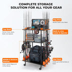 KastKing Gear Trolley V12 Mobile Fishing Rod Holder for 12 Rods or Combos