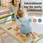 Tiny Land Pikler Triangle Set,7-in-1 Foldable Montessori Climbing Toys