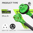 30 Amp 30 Feet RV Lockable Power Extension Cord