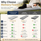 Memory Foam Camping Mattress Pad,Sleeping Pad for Camping