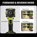 SEESE Cordless Impact Wrench Kit: 590 Ft-lbs(800N.m) 3500IPM High Torque