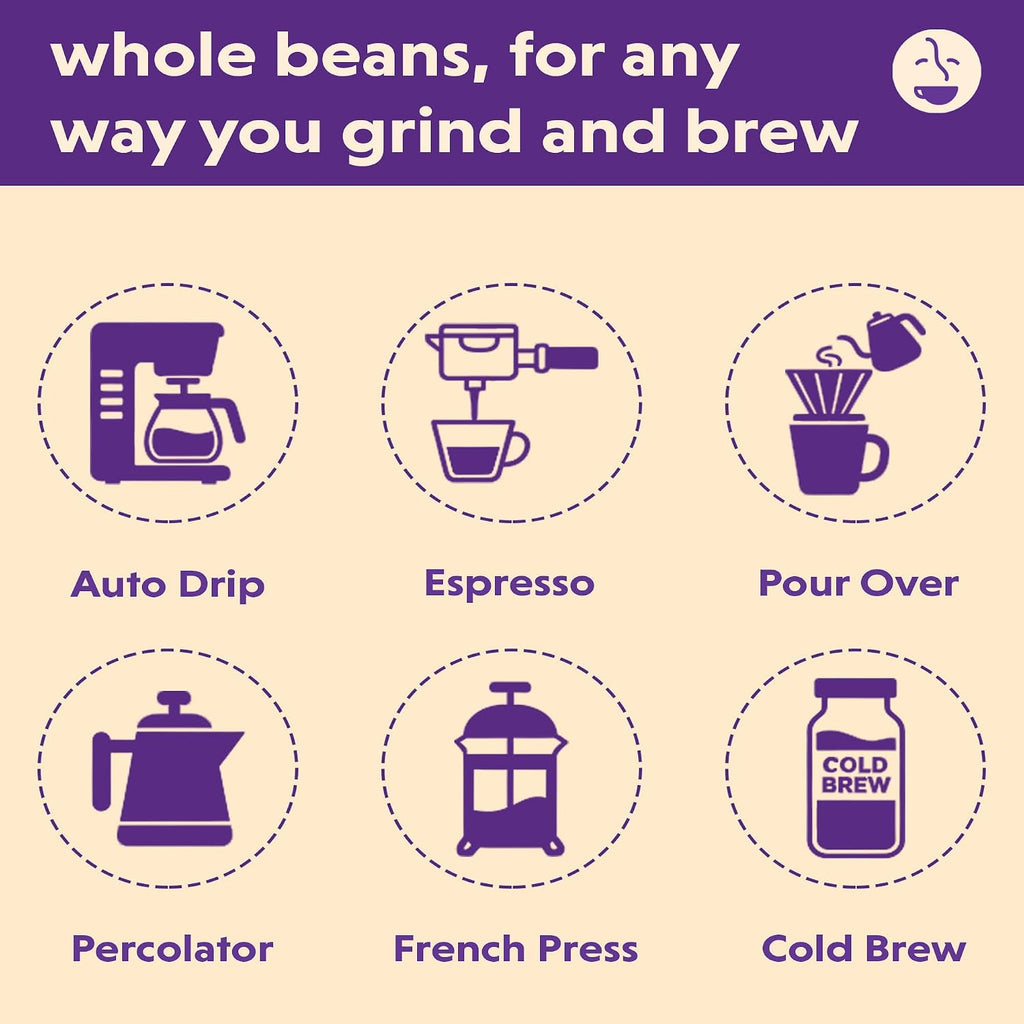 Coffee Bean Direct Dark Brazilian Santos, Whole Bean, 5lb Bag