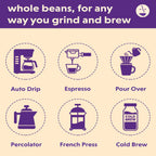 Coffee Bean Direct Dark Brazilian Santos, Whole Bean, 5lb Bag