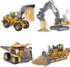 Remote Control Excavator (11-Channel), Dump Truck, Bulldozer, Loader (9-Channel), 2.4GHz Remote Control Construction Vehicles, Made of ABS, with Cool